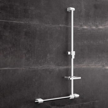 AKW Onyx 2 T&L Shaped Grab Rail - Chrome / White