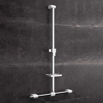 AKW Onyx 2 T&L Shaped Grab Rail - Chrome / White