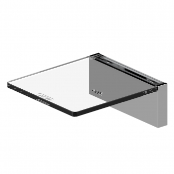 AKW Onyx Small Acrylic Shelf 100mm Wide - Chrome