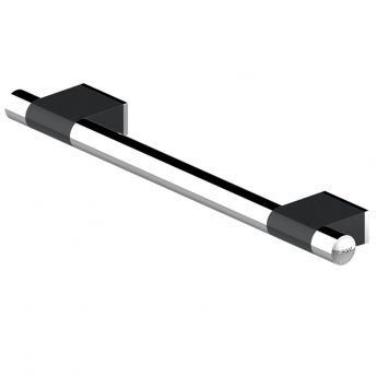 AKW Onyx Duo Straight Grab Rail 450mm Length - Black/Chrome | Product Image