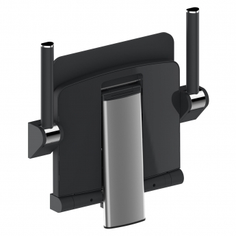 AKW Onyx Compact Shower Seat with Back and Arms - Black | Product Image