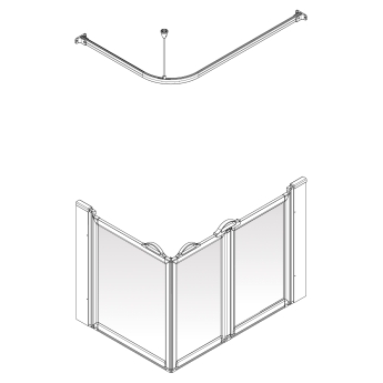 AKW Option A Bi-Fold + Hinged Door Corner Disabled Shower Screen Set | Product Image