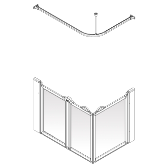 AKW Option A Bi-Fold + Hinged Door Corner Disabled Shower Screen Set | Product Image