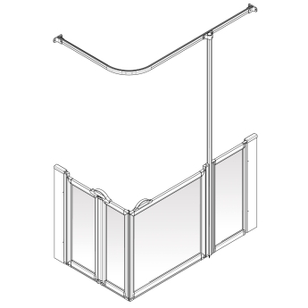 AKW Option B Bi-Fold + Hinged Door Corner Disabled Shower Screen Set | Product Image