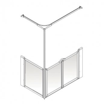 AKW Option C 750 Shower Screen 1050mm x 1050mm - Right Handed
