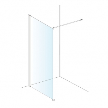 AKW Level Best Option GA Wet Room Glass Panel 800mm Wide - 6mm Glass