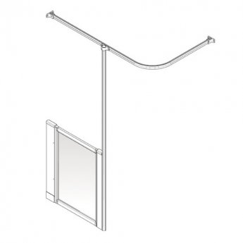 AKW Option H 750 Shower Screen 600mm Wide - Right Handed