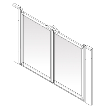 AKW Option M Standard Alcove Double Hinged Shower Screen 750mm (H) x 1350mm (W) | Product Image