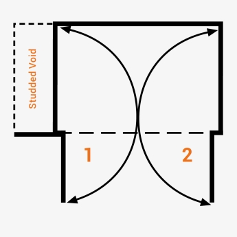 AKW Option M Standard Alcove Double Hinged Shower Screen 750mm (H) x 1350mm (W) | Product Image