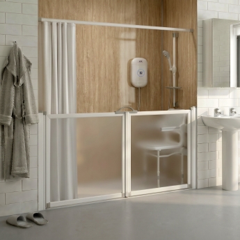 AKW Option M Dual Hinged Door Alcove Disabled Shower Screen Set | Product Image