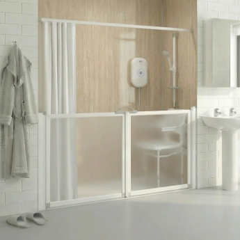 AKW Option M Standard Alcove Double Hinged Shower Screen 750mm (H) x 1350mm (W) | Product Image