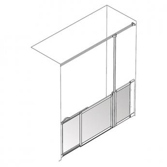 AKW Option SU Sliding Shower Screen 1700-1800mm Wide - Right Handed