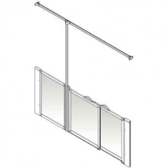 AKW Option X 900 Shower Screen 1420mm x 700mm - LH Silverdale Frosted