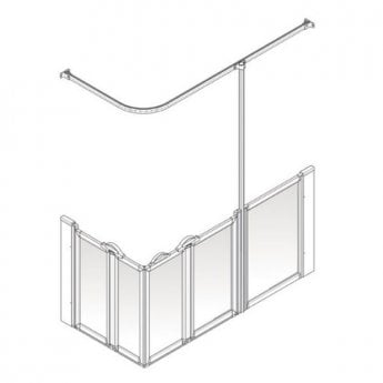 AKW Option X 900 Shower Screen 1470mm x 750mm - Right Handed