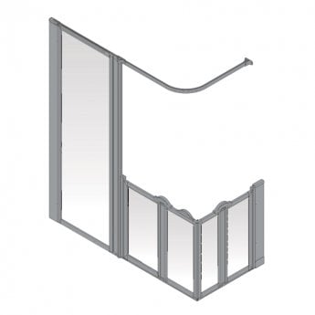 AKW Option XF 900 Shower Screen 1800mm x 700mm - LH Silverdale Frosted