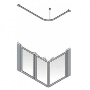 AKW Silverdale Clear Option A 750 Shower Screen 1300mm x 700mm - Left Handed