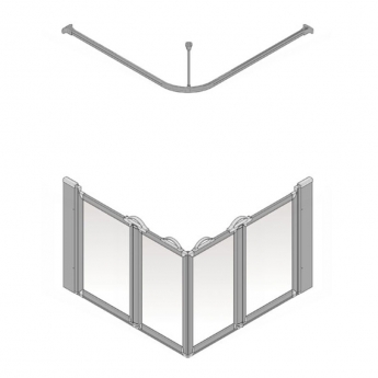 AKW Silverdale Frosted Option EW 900 Wet Floor Shower Screen 1000mm x 1000mm