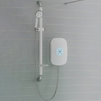 AKW Smartcare Plus White Electric Shower with Kit and M11 Pump + PW50 Waste - 10.5kw