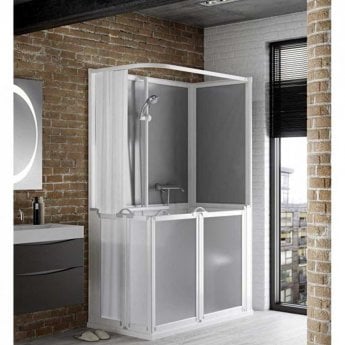 AKW Standalone Shower Cubicle with Braddan Uplift Tray 1200mm x 700mm - Right Handed