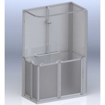 AKW Standalone Shower Cubicle with Braddan Uplift Tray 1200mm x 820mm - Right Handed