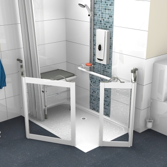 AKW Swift Level Access Rectangular Shower Tray 1295mm x 745mm Left Handed (for Tiled Floors) | Product Image