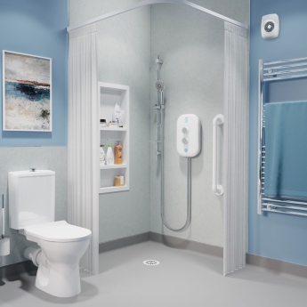 AKW U-Shaped Shower Curtain Rail 1200mm x 1120mm x 1200mm | Product Image