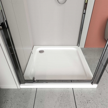 April Anti-Slip Square Shower Tray 700mm x 700mm - White