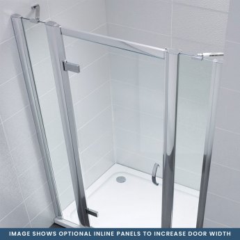 April Identiti Hinged Shower Door 800mm Wide - 8mm Glass