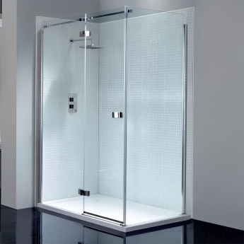 April Prestige Frameless Hinged Shower Door 1000mm Wide LH - 8mm Glass
