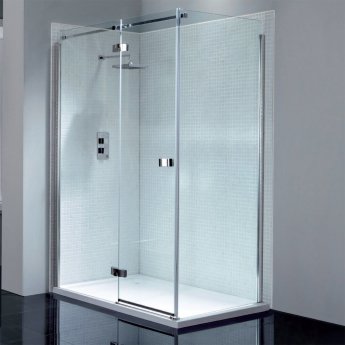 April Prestige Frameless Hinged Shower Door 900mm Wide Left Handed - 8mm Glass