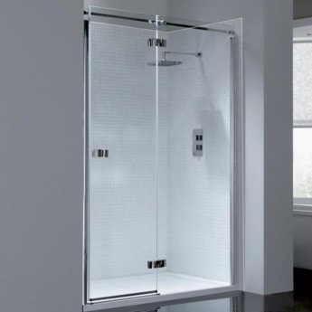 April Prestige Frameless Hinged Shower Door 1400mm Wide RH - 8mm Glass