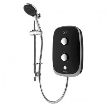 Aqualisa eVOLVE Midnight Black Electric Shower with Satin Silver Riser Kit - 9.5kW | Product Image