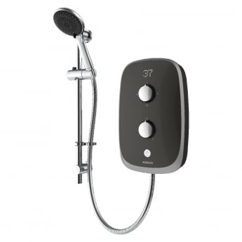 Aqualisa eVOLVE Space Grey Electric Shower with Satin Silver Riser Kit - 8.5kW | Product Image
