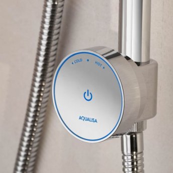 Aqualisa Quartz Blue HP/Combi Smart Digital Exposed Shower with Adjustable Head - Chrome