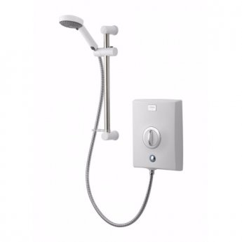 Aqualisa Quartz 9.5kW Electric Shower with Adjustable Height Head - White/Chrome