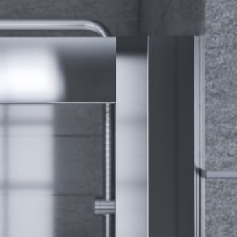 Aqualux AQX 6 Sliding Shower Door 1600mm Wide Silver Frame - 6mm Glass