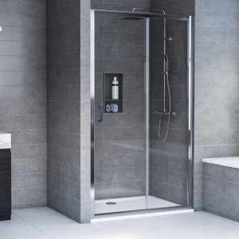 Aqualux AQX 6 Sliding Shower Door 1600mm Wide - 6mm Glass