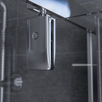 Aqualux AQX 6 Pivot Door Shower Enclosure 760mm x 760mm Silver Frame - 6mm Glass
