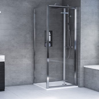 Aqualux AQX 6 Bi-Fold Door Shower Enclosure 800mm x 800mm - 6mm Glass