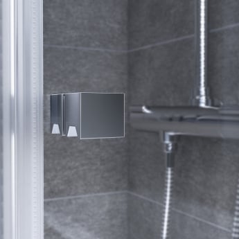 Aqualux Framed 8 Bi-Fold Door Shower Enclosure 800mm x 800mm with Shower Tray - 8mm Glass
