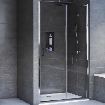 Aqualux Framed 6 Sliding Shower Door 1400mm Wide - 6mm Glass
