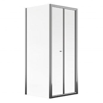 Aqualux Framed 6 Bi-Fold Door Shower Enclosure 800mm x 800mm with Shower Tray - 6mm Glass