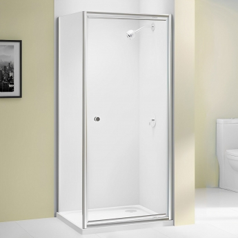 Aquashine Pivot Shower Door 760mm Wide - 6mm Glass