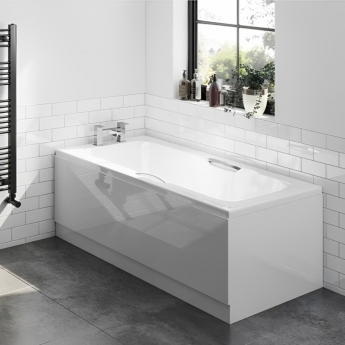 Arley Granada Rectangular Single Ended Bath with Grips 1700mm x 700mm 8mm - 0 Tap Hole