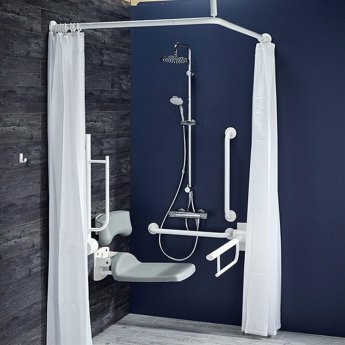 Armitage Shanks Contour 21 Doc M Pack with TMV3 Exposed Shower Valve and Dual Shower Kit - White Rails