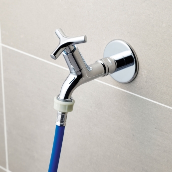 Armitage Shanks Nimbus 21 Bib Taps Pair with Hose Union Outlet - Chrome | Product Image