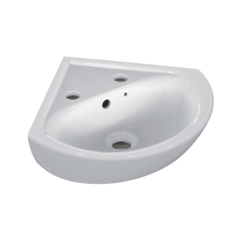 Armitage Shanks Sandringham 21 Wall Hung Corner Basin 480mm Wide - 2 Tap Hole | Product Image