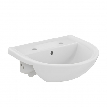 Armitage Shanks Sandringham 21 Semi-Recessed Basin 500mm Wide without Chain Hole - 2 Tap Hole