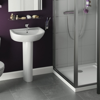Armitage Shanks Sandringham 21 Basin with Full Pedestal 500mm Wide - 1 Tap Hole | Product Image