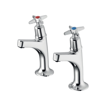 Armitage Shanks Sandringham 21 Kitchen Sink High Neck Pillar Taps with Crossheads - Chrome | Product Image